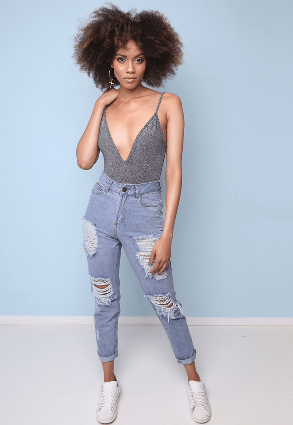 calça baggy destroyed